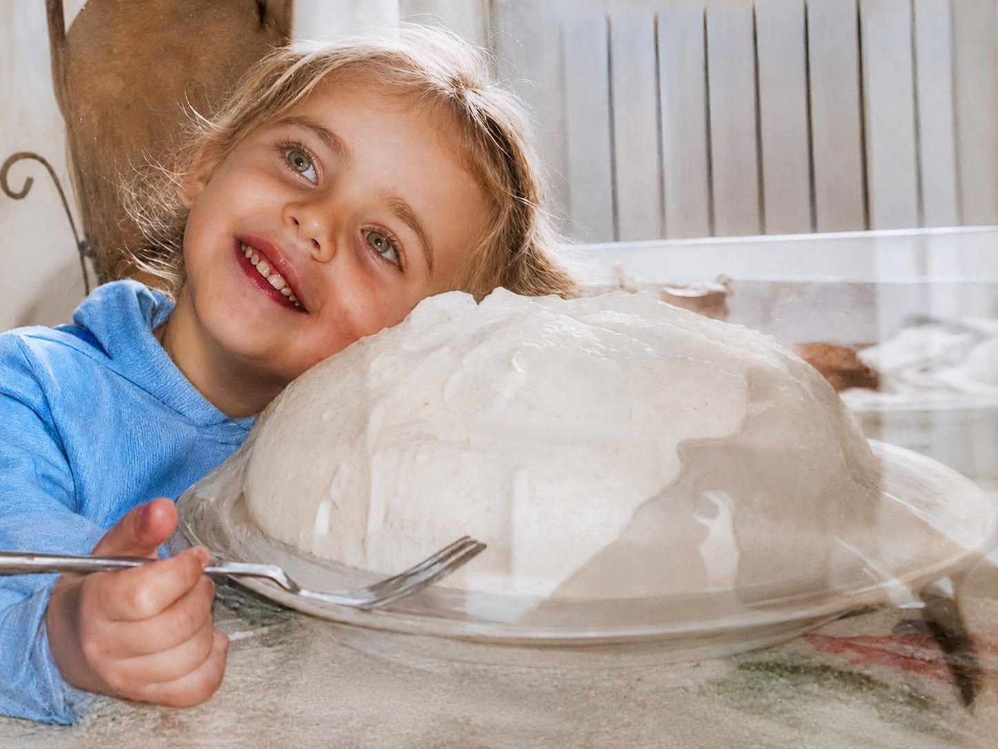 Grande mozzarella di bufala campana DOP appena servita in tavola