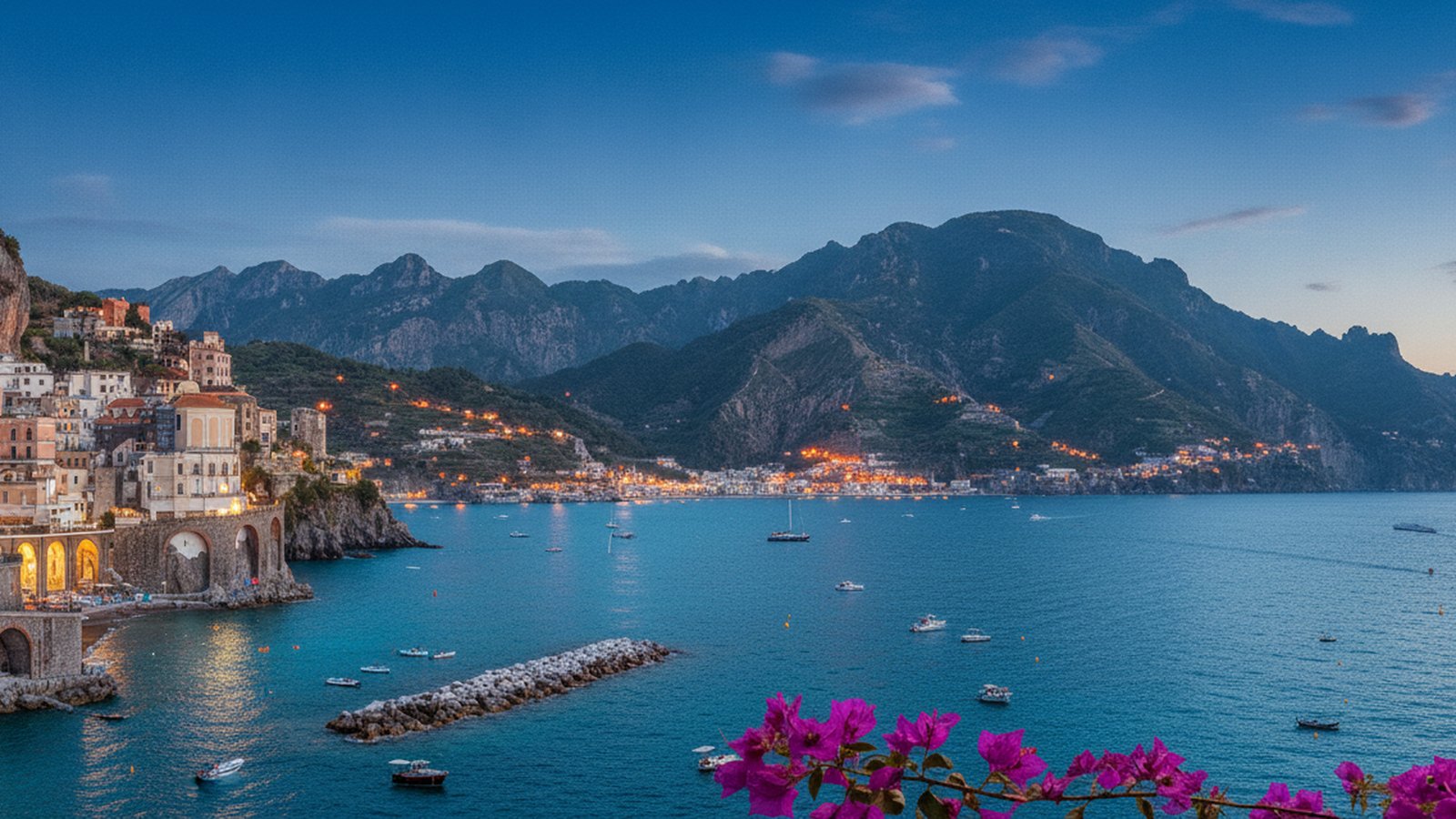 Positano, case colorate sulla scogliera della Costiera Amalfitana